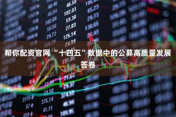 帮你配资官网 “十四五”数据中的公募高质量发展答卷