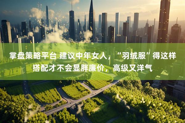 掌盘策略平台 建议中年女人，“羽绒服”得这样搭配才不会显胖廉价，高级又洋气